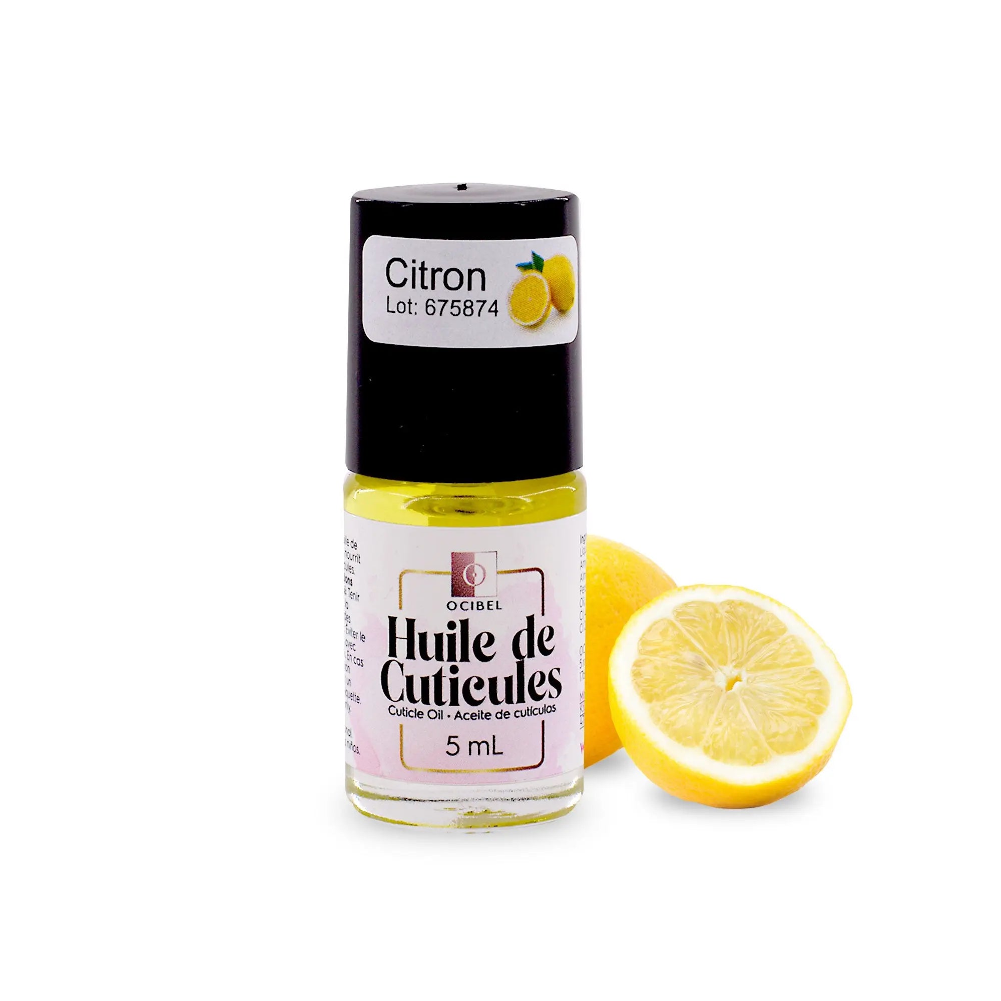 Huile cuticules Citron 5ml – Soin ongles parfumé OCIBEL