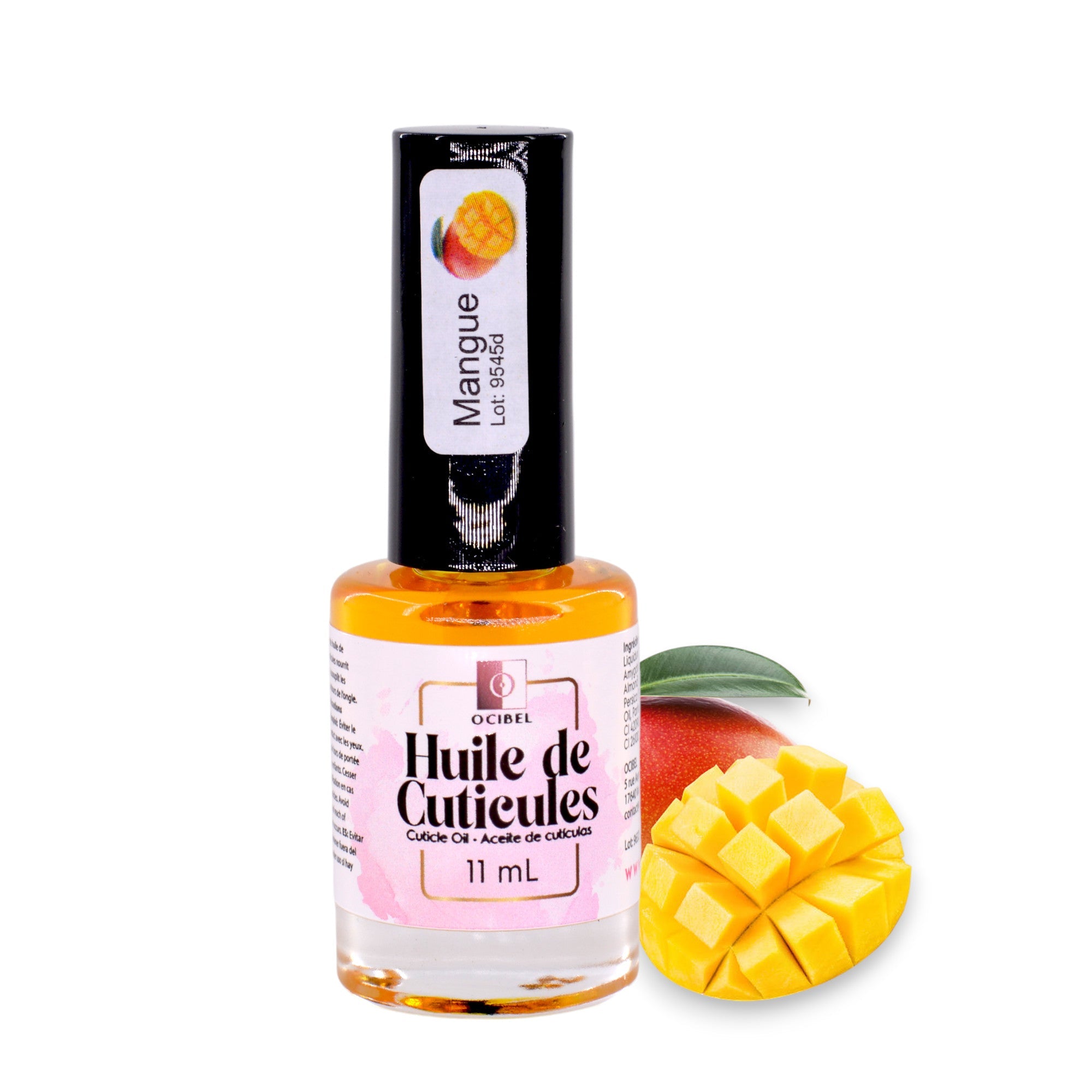 Huile de cuticule parfumée pinceau 11 ml – Mangue Soleil exotique OCIBEL
