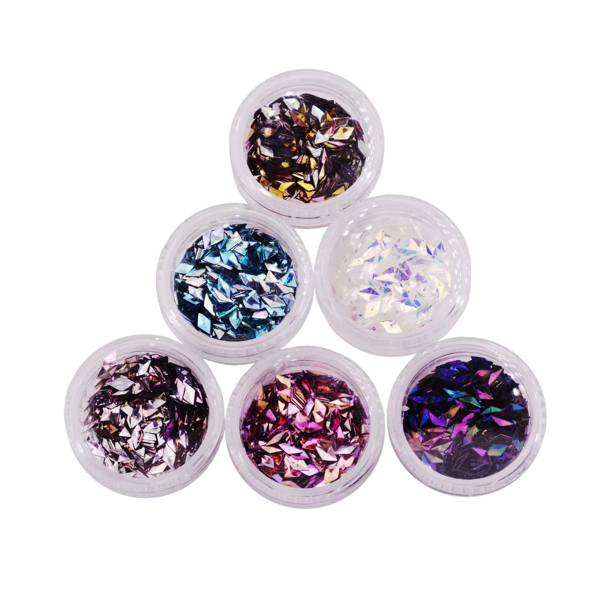 Lot de 6 Pots de Paillettes Losange Diamant 3D OCIBEL