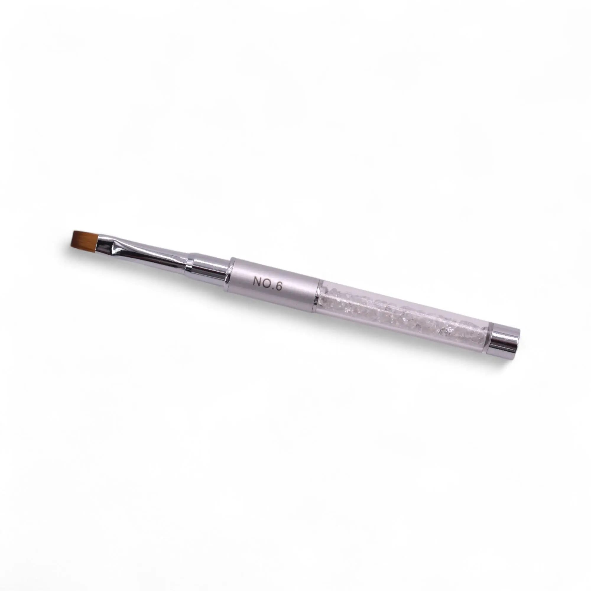 Pinceau Taille 6 Gel Carré – Manche Métal et Cristaux OCIBEL