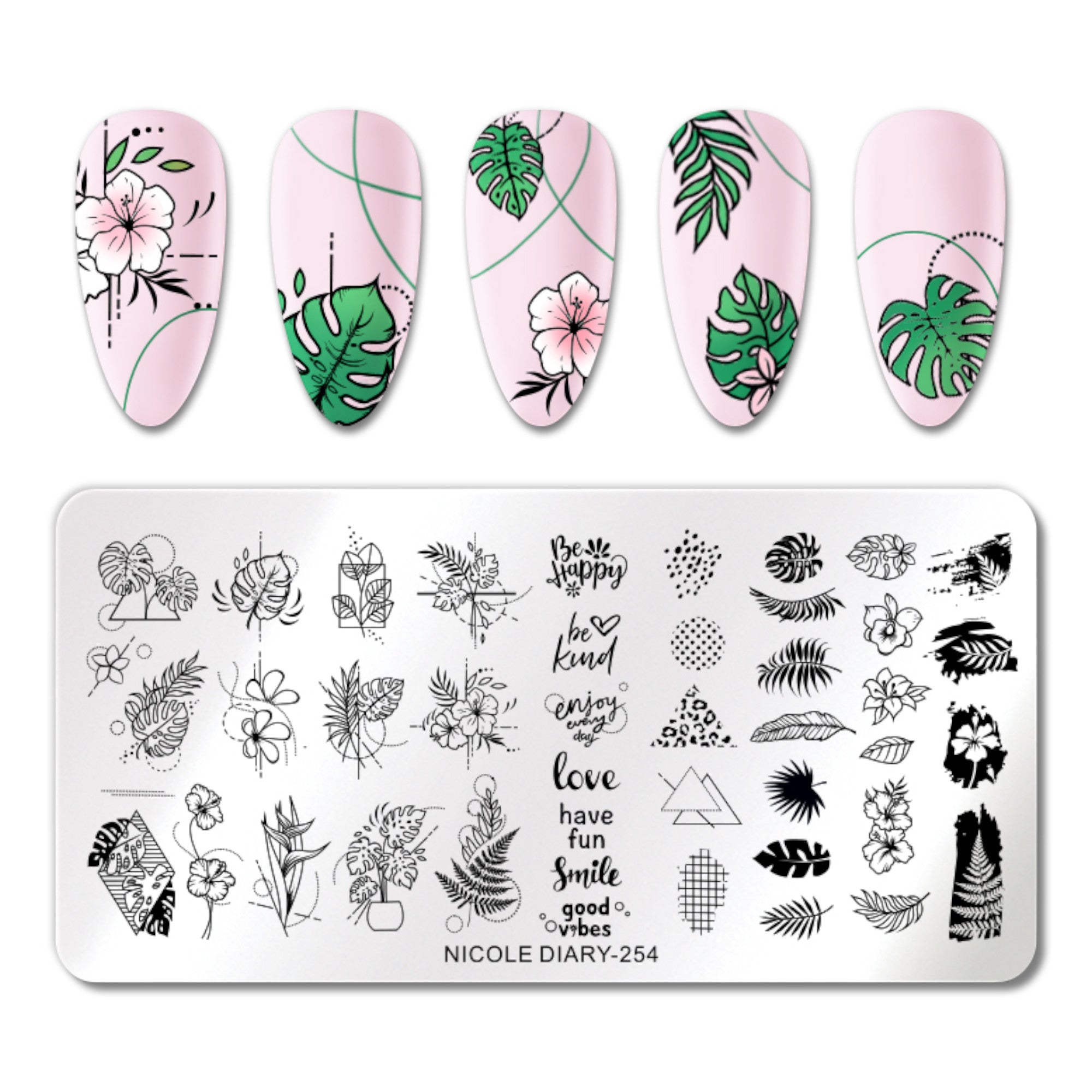 Plaque de Stamping pour Ongles Thème : Nature OCIBEL