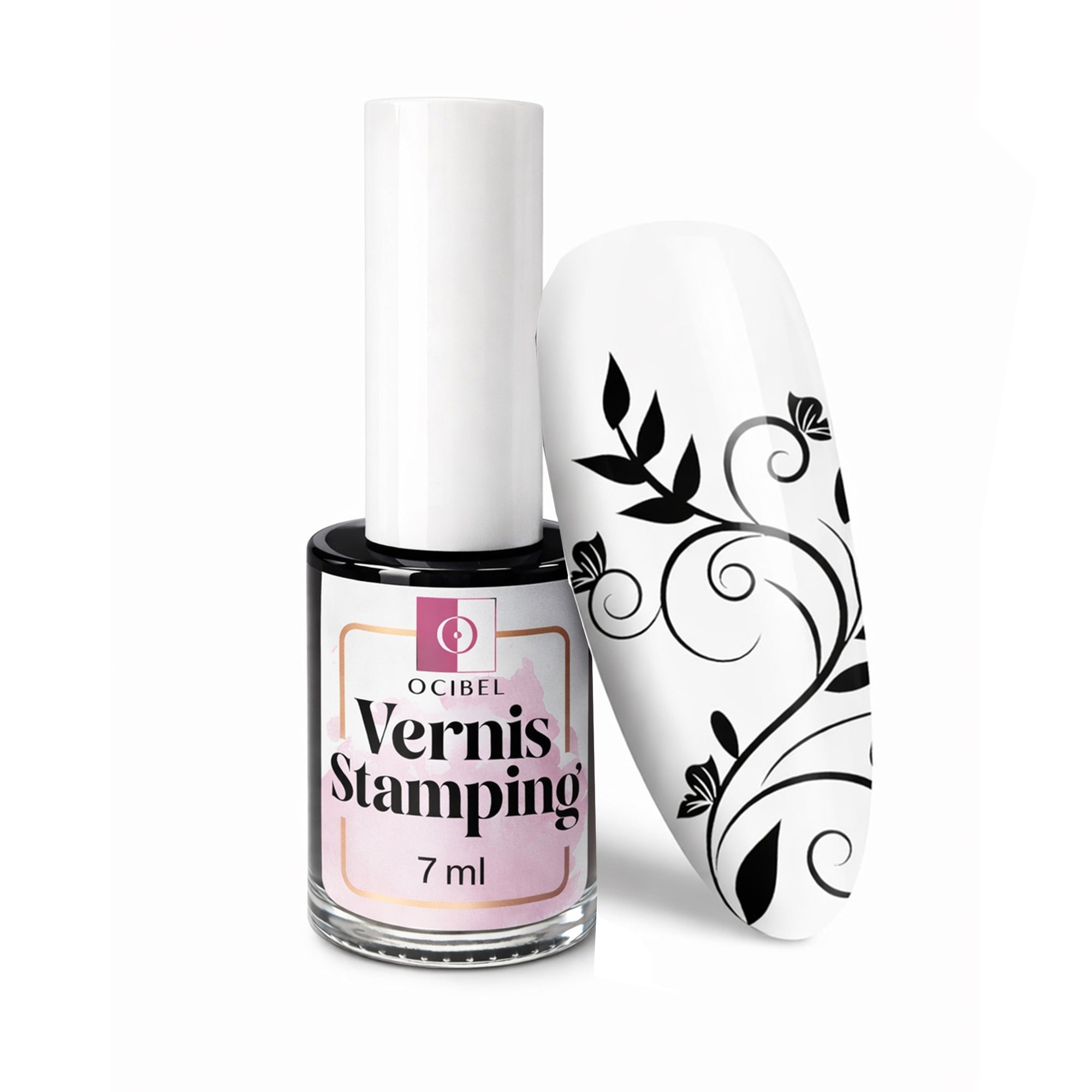 Vernis Stamping Noir – Pigmentation Intense – Nail Art Précis – 7 ml OCIBEL