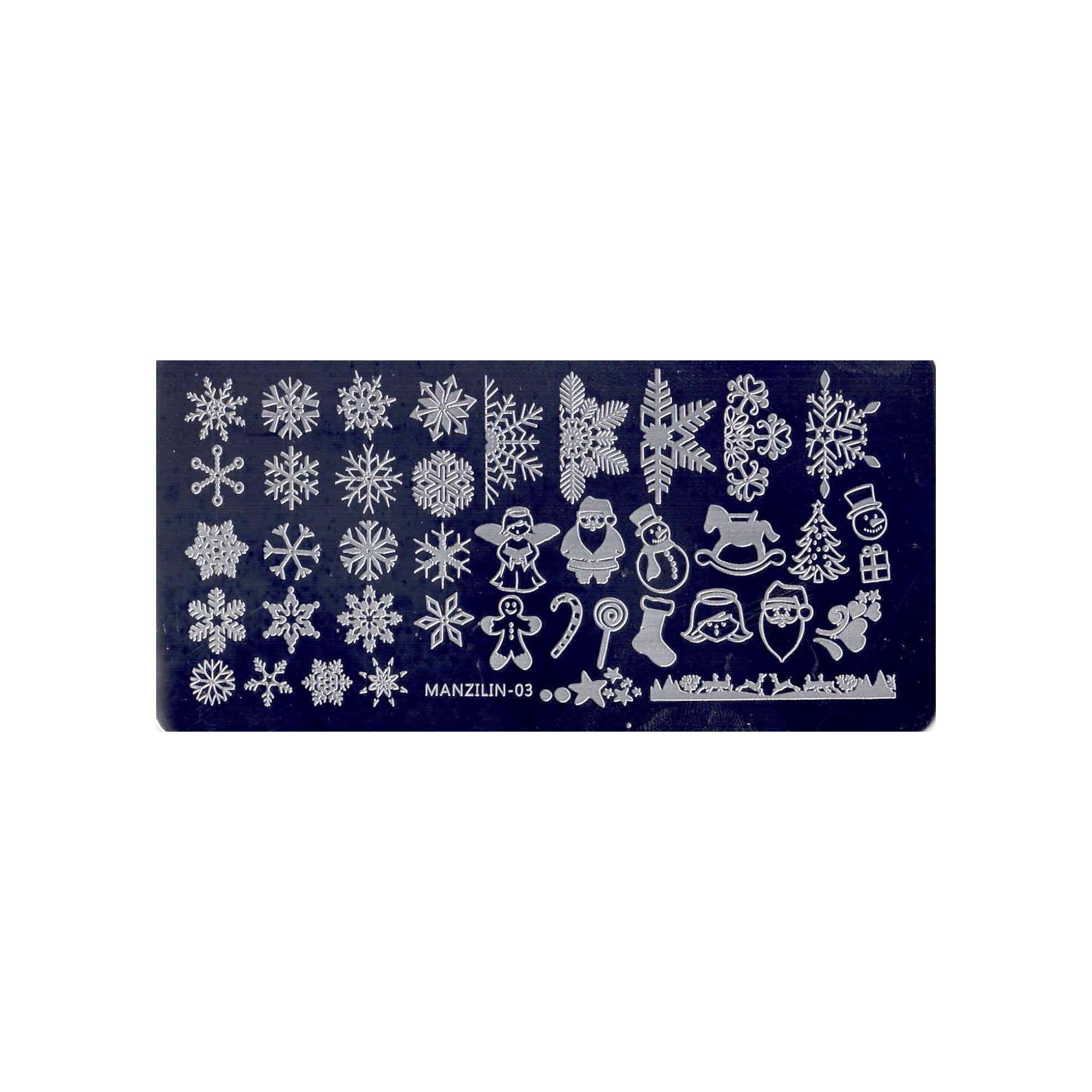 Plaque de Stamping pour Ongles Thème : Noël OCIBEL