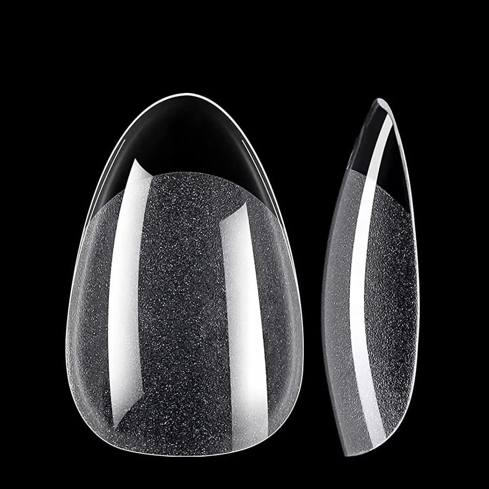 Soft Gel Nail Tips 504 Capsules Pose Américaine Demi-Mat Transparente 12 tailles - Short Almond Amande OCIBEL