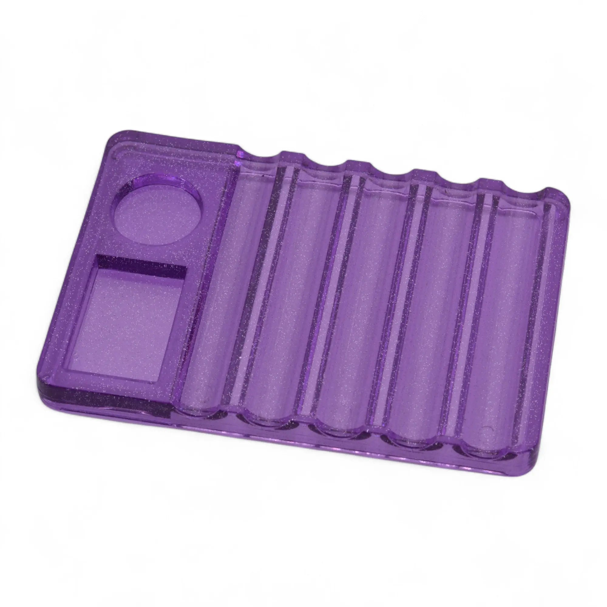 Support Porte Pinceaux en Plastique Violet Pailleté OCIBEL
